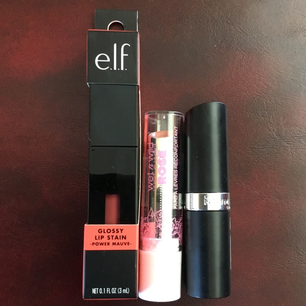 New! e.l.f. Glossy Lip Stain, Rimmel London Lipstick, Wet n Wild Lip Color